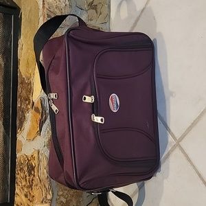 American Tourister Carry On Luggage Bag Red Burgundy Shoulder Strap Ny